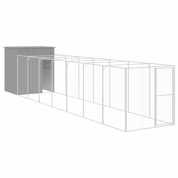Cușcă de câine & țarc gri deschis 165x863x181cm oțel galvanizat