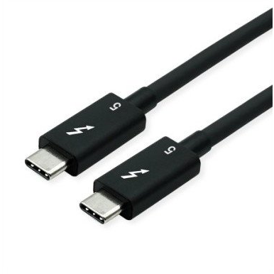 ROLINE Thunderbolt 5 kábel, 80 Gbit/s 240W USB-C na USB-C, pasívny, čierny,
