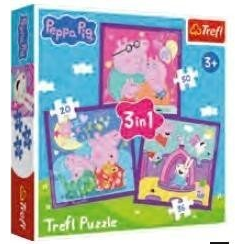 Peppa malac 3 az 1-ben 20-36-50db-os puzzle - Trefl