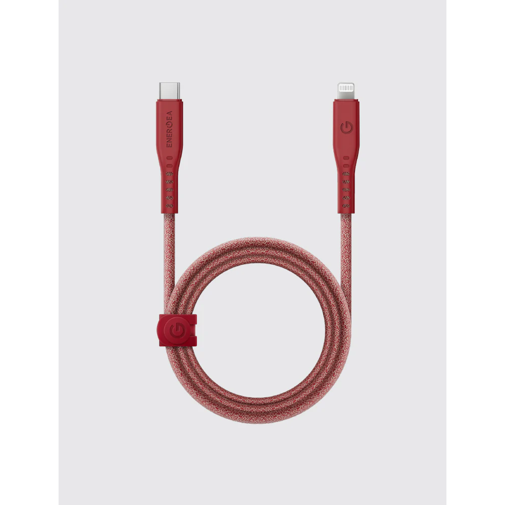 Energea Flow C94 USB-C apa - Lightning apa 2.0 Adat és töltő kábel 1.5m - Piros (CBL-FLCL-RED150M)