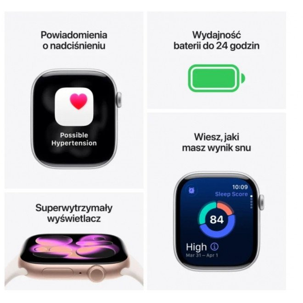 Apple Watch Series 11 GPS 46 mm розово-златен алуминиев корпус, мек розов S/M спортен каишка