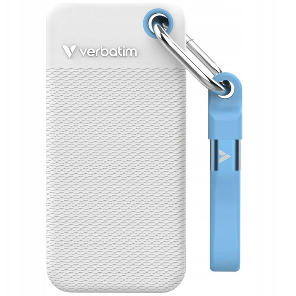 Verbatim 32321 Pocket SSD USB 3.2 Gen 2 2TB White/Light Blue incl. two rubber sleeves
