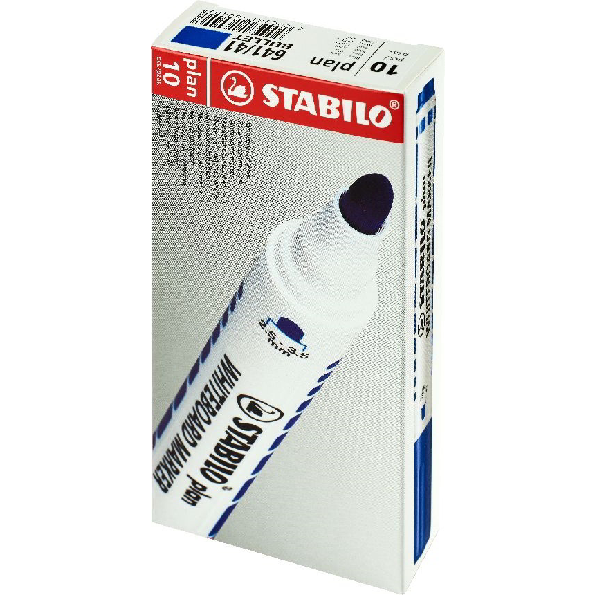 Stabilo Plan 2.5-3.5mm Táblafilc készlet - Kék (10 db / csomag) (641/41B10)