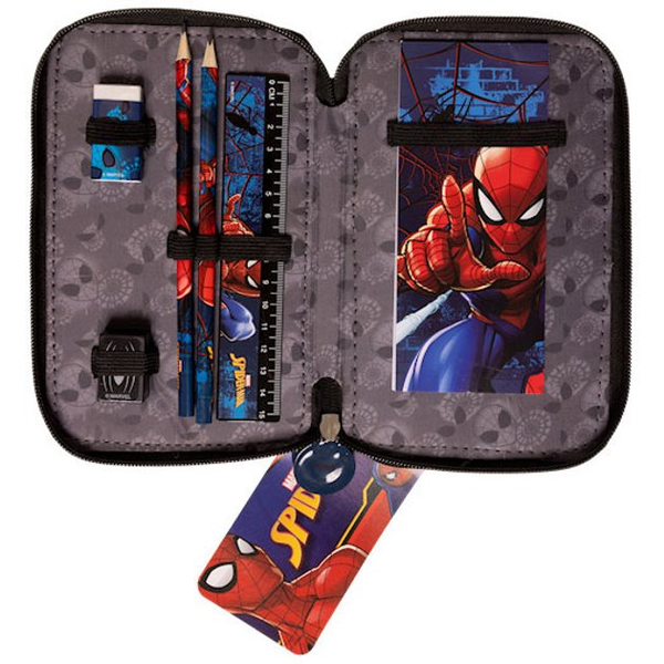SPIDERMAN, filled double pencil case