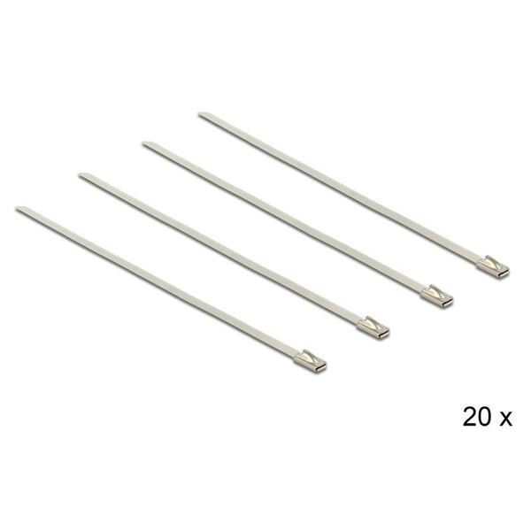 Delock rozsdamentes acél kábelkötegelő 200x4,6mm 20db (18631)