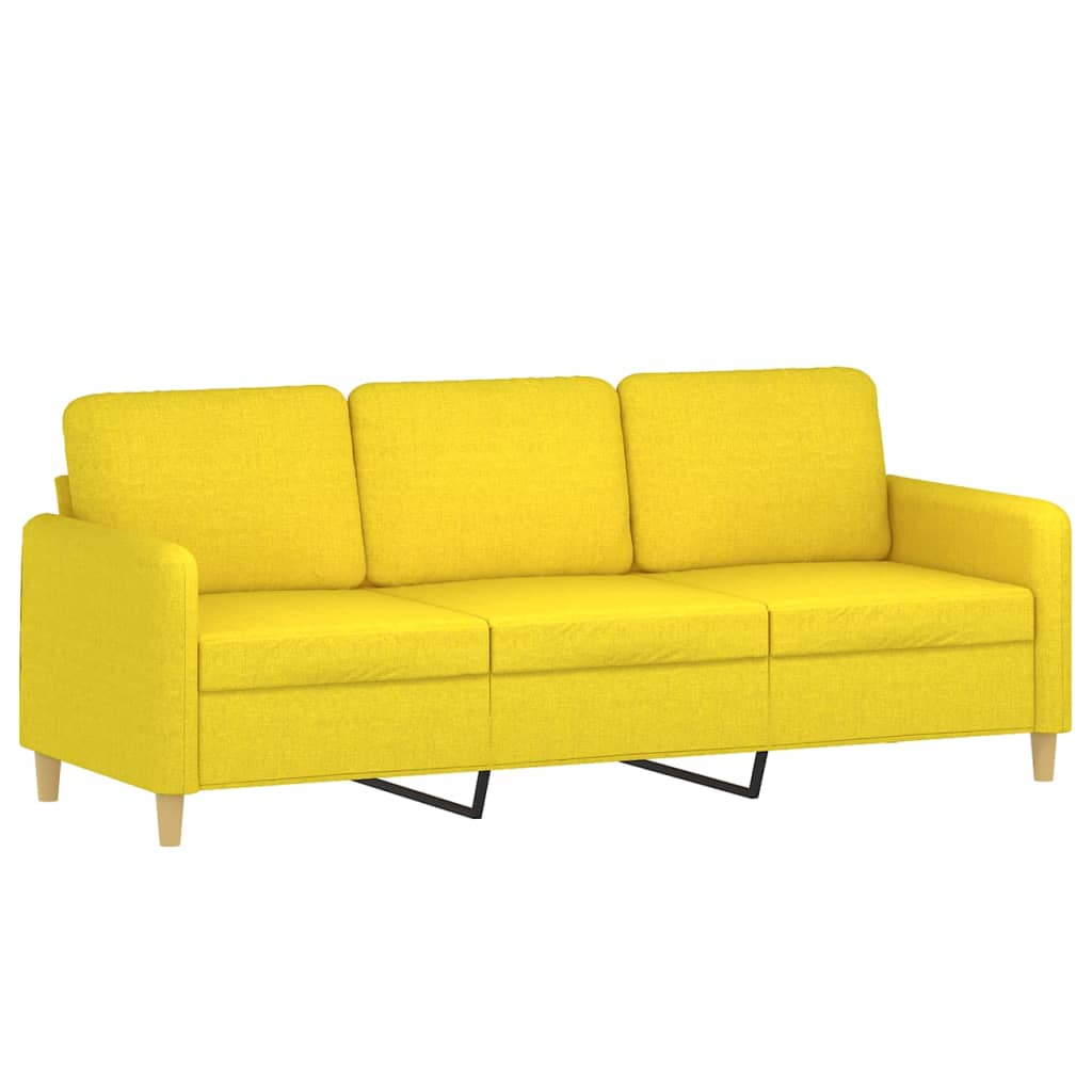 3 személyes világossárga szövet kanapé 180 cm (359491)