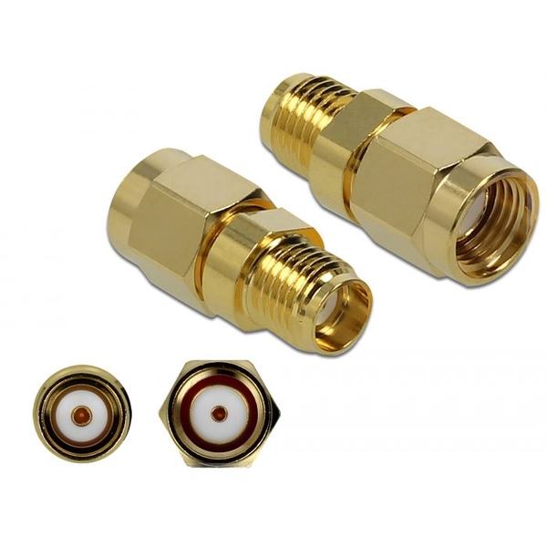 DELOCK Adapter RP-SMA Stecker zu SMA Buchse 10 GHz