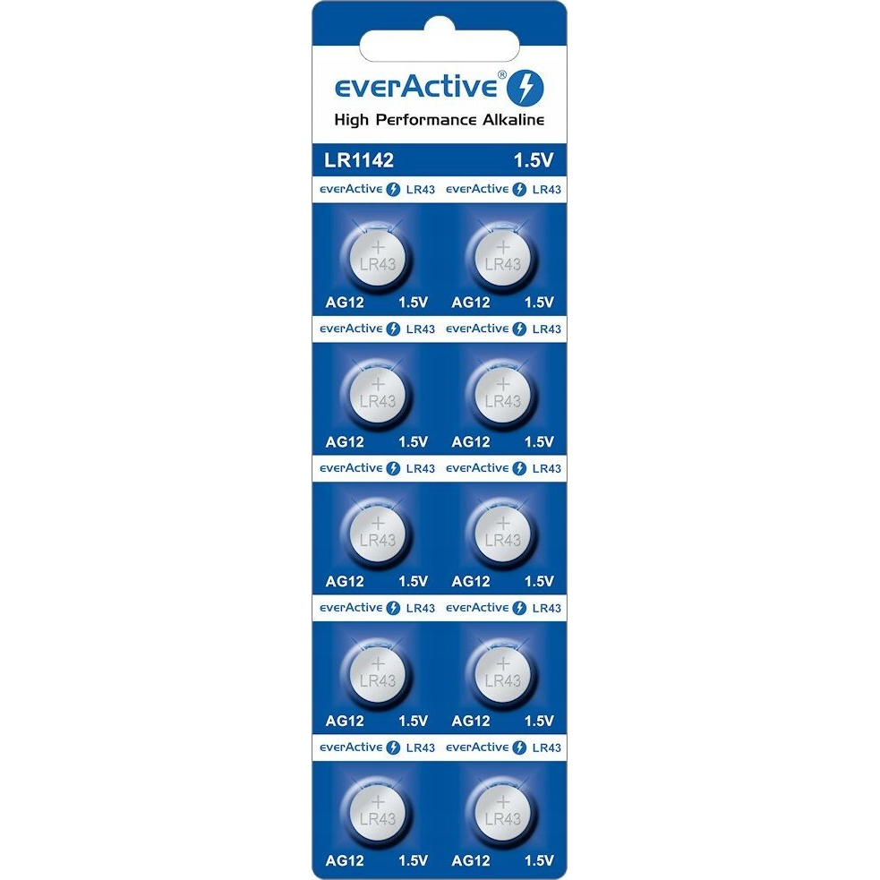 everActive AG12 / G12 / LR1142 / LR43 alkáli gombelem bl/10 (EVAG12)