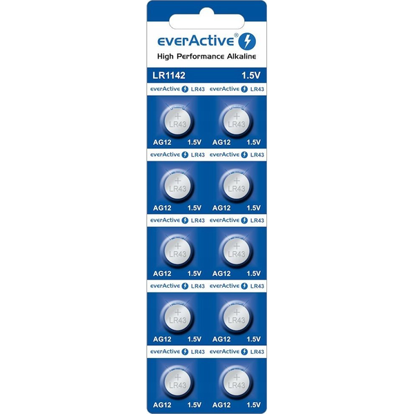  EverActive Bateria alkaliczna mini everActive AG12 G12 LR1142 LR43 - blister 10 sztuk