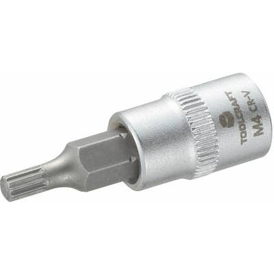 Dugókulcs betét 6,3 mm (1/2), sokfogú bittel 4mm, hossz: 37 mm, TOOLCRAFT (816073)