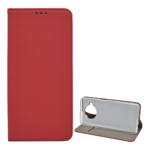 Tok álló, bőr hatású (FLIP, oldalra nyíló, asztali tartó funkció, rombusz minta) PIROS [Xiaomi Mi 10T Lite 5G] (5996591017471)