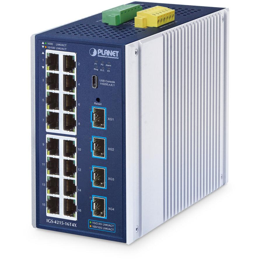 PLANET IGS-4215-16T4X hálózati kapcsoló Vezérelt L2/L4 Gigabit Ethernet (10/100/1000) Alumínium, Kék (IGS-4215-16T4X)