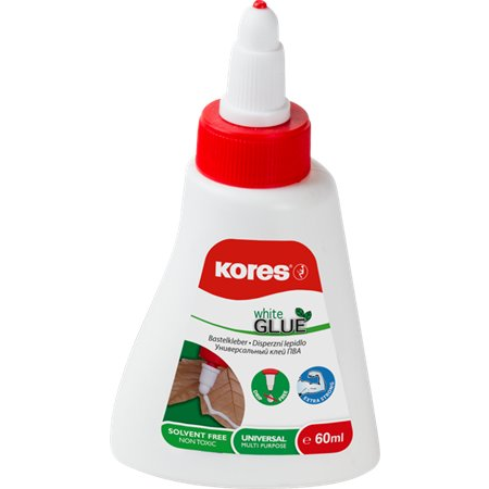 Течно лепило без разтворител, Kores, 60 ml, бяло