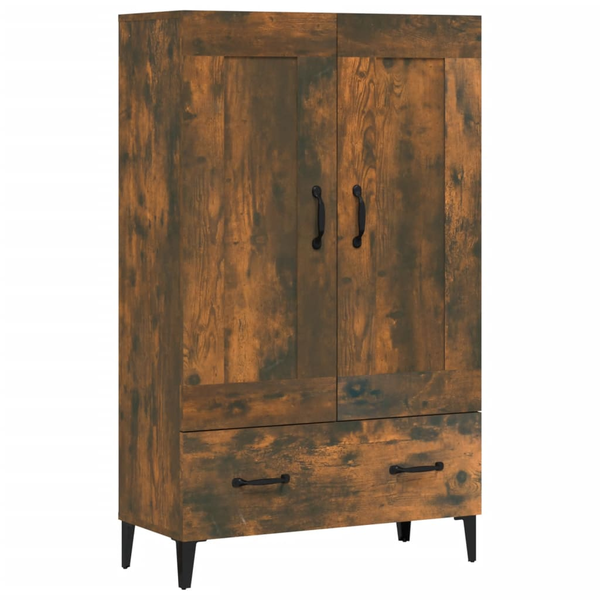 füstös tölgy színű szerelt fa magasszekrény 70 x 31 x 115 cm