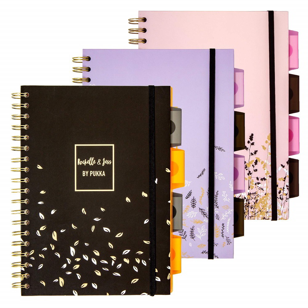 Pukka Pad Project Book Rochelle & Jess 200 lapos B5 vonalas spirálfüzet - Többfajta (A15600021)