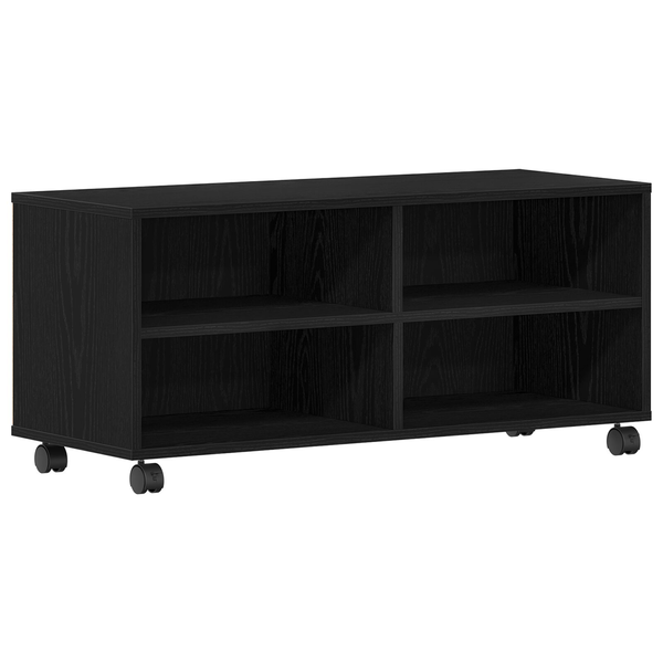 Szafka RTV Czarna 90x35x35 cm z Drewna Inżynieryjnego