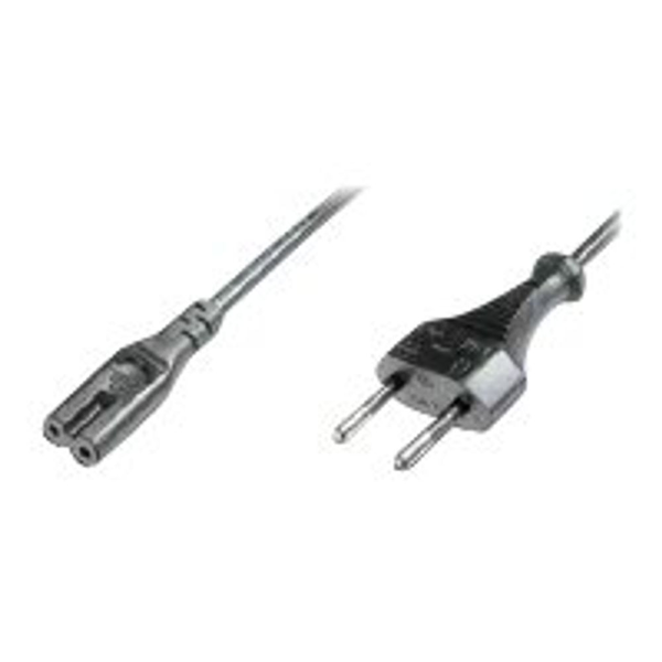 Захранващ кабел, Assmann, Euro - C7, Дължина 1.8м, Черен