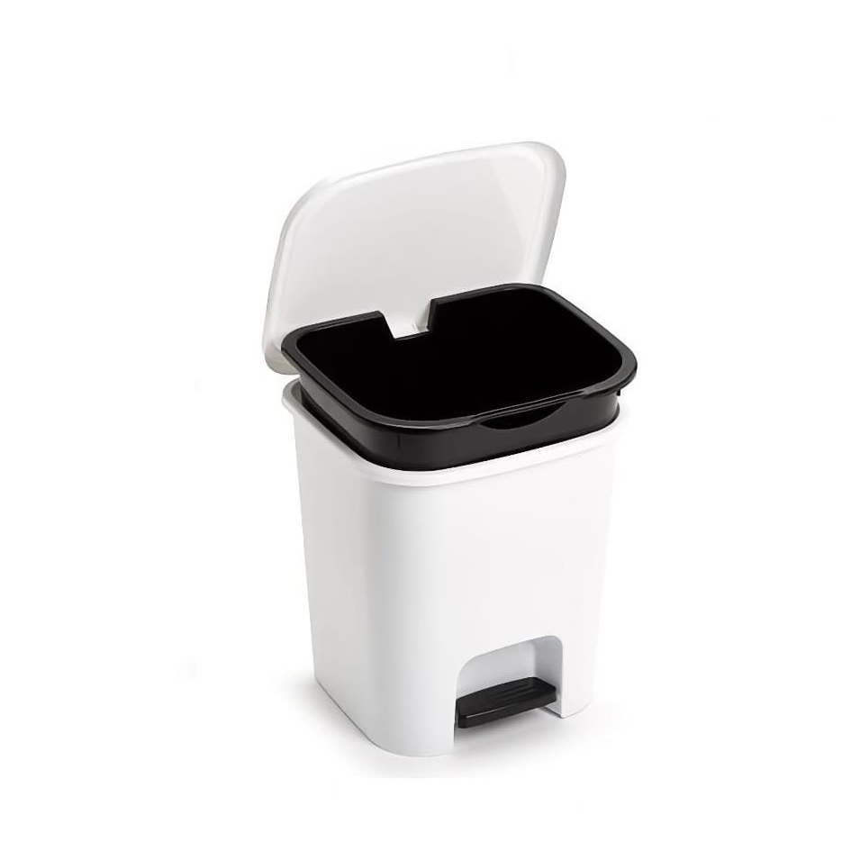 Plastic Forte Smart szemétgyűjtő, fehér, betéttel és pedállal, 7,5 l (135300111)