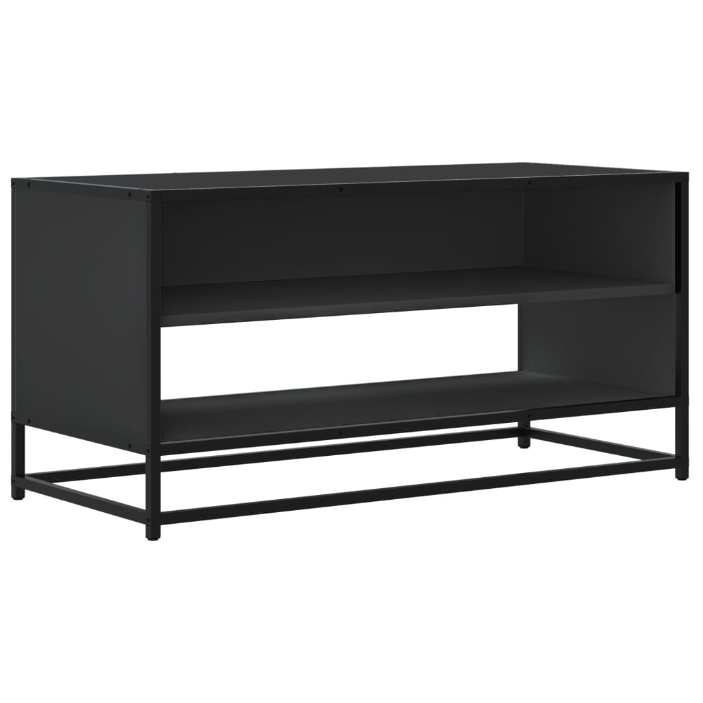 fekete szerelt fa és fém TV-szekrény 91x40x46 cm (848884)