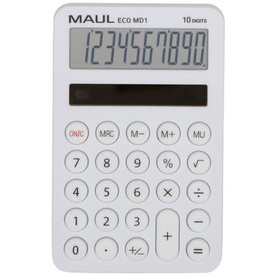 Maul ECO MD 1 Zsebszámológép Fekete Kijelző (számjegy): 10 Napenergiával üzemeltetett (Sz x Ma x Mé) 76 x 120 x 13 mm (7275002) (7275002)