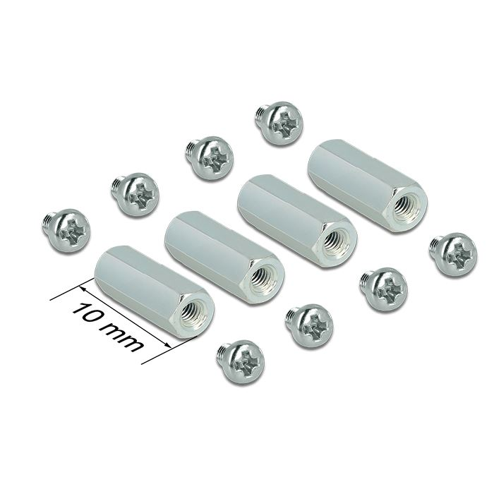 Delock Szerelőkészlet M2.5 távtartó hatszög belső/belső 10 mm-es Raspberry Pi-hez (18218) (delock18218)