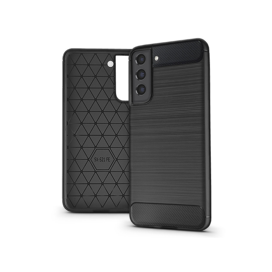 Samsung G990B Galaxy S21 FE 5G szilikon hátlap - Carbon - fekete (PT-6374)