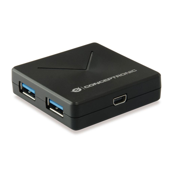 Conceptronic HUBBIES02B κατανεμητής διεπαφών USB 3.2 Gen 1 (3.1 Gen 1) Mini-B 5000 Mbit/s Μαύρος (Μαύρο)