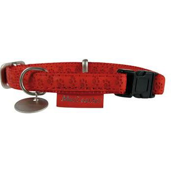 Zolux Max Leather Nyakörv bőrből piros 20cm /10mm