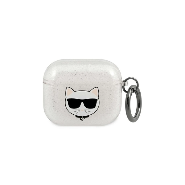 Karl Lagerfeld KLA3UCHGS AirPods 3 készülékhez tok Glitter Choupette ezüst