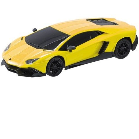 REMOTE CONTROL CAR LAMBORGHINI AVENTADOR YELLOW WITH 1 TO 24 SCALE