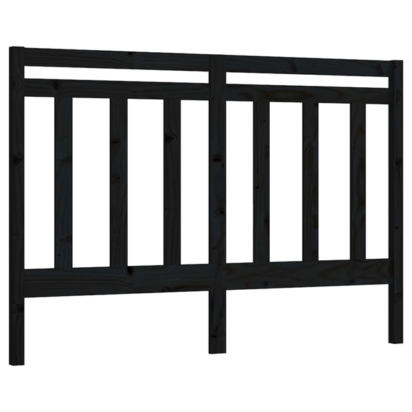 Tăblie de pat, negru, 146x4x100 cm, lemn masiv de pin