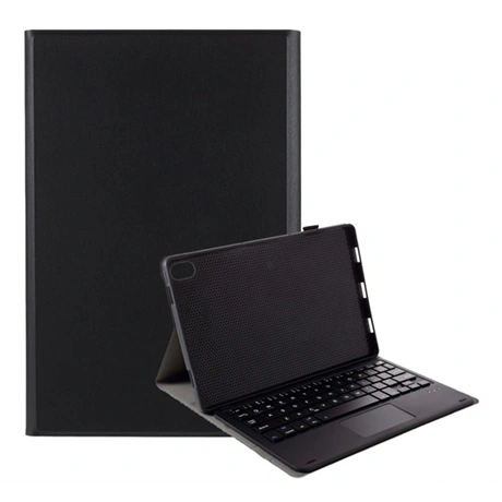 Tok álló. bőr hatású (FLIP. bluetooth billentyűzet. asztali tartó. QWERTY. angol nyelvű) FEKETE 104616 (GP-104616)