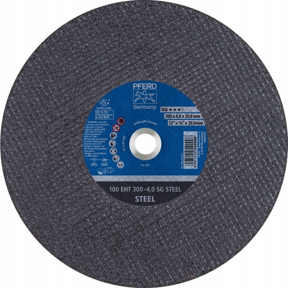 PFERD TOOLS 100 EHT 300-4,0 SG STEEL/20,0 61329120 Vágótárcsa, egyenes 300 mm 20 db Öntött vas, Acél ( )