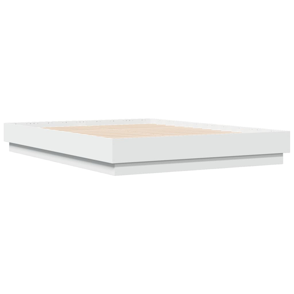 Cadru de pat, alb, 140x190 cm, lemn prelucrat