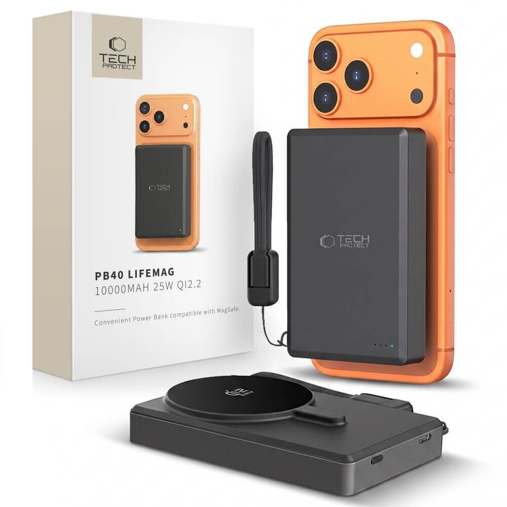 Външна батерия Tech-Protect PB40 LifeMag 10 000 mAh, черна