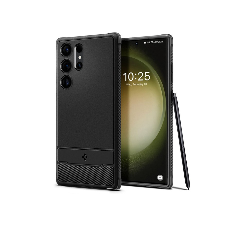 Samsung SM-S918 Galaxy S23 Ultra ütésálló hátlap - Spigen Rugged Armor - fekete (SP0205)