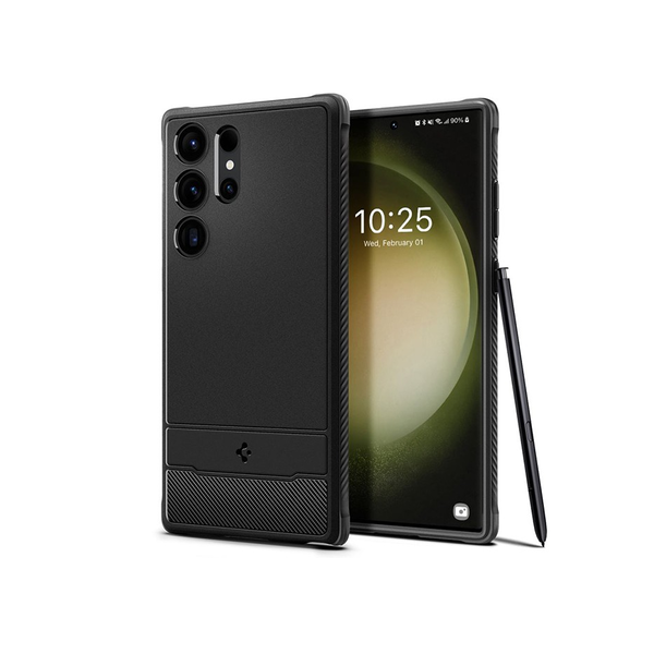 Samsung SM-S918 Galaxy S23 Ultra ütésálló hátlap - Spigen Rugged Armor - fekete