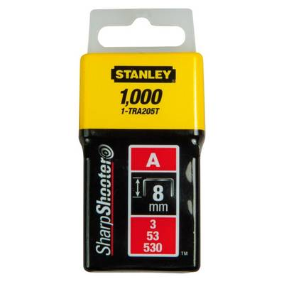 A típusú kapcsok 8mm 1000 db. 1 db Stanley by Black & Decker 1-TRA205T (1-TRA205T)