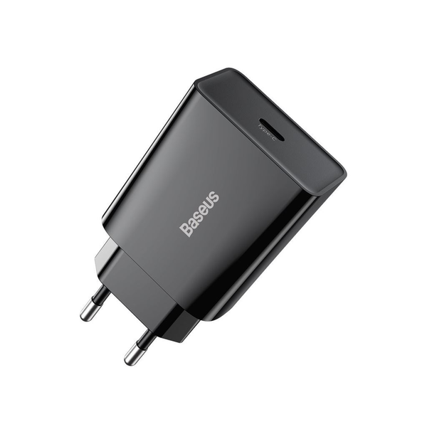 Incarcator Retea Baseus Speed Fast Charger 20w, Iesire Usb-c, 3a, Negru Ccfs-sn01
