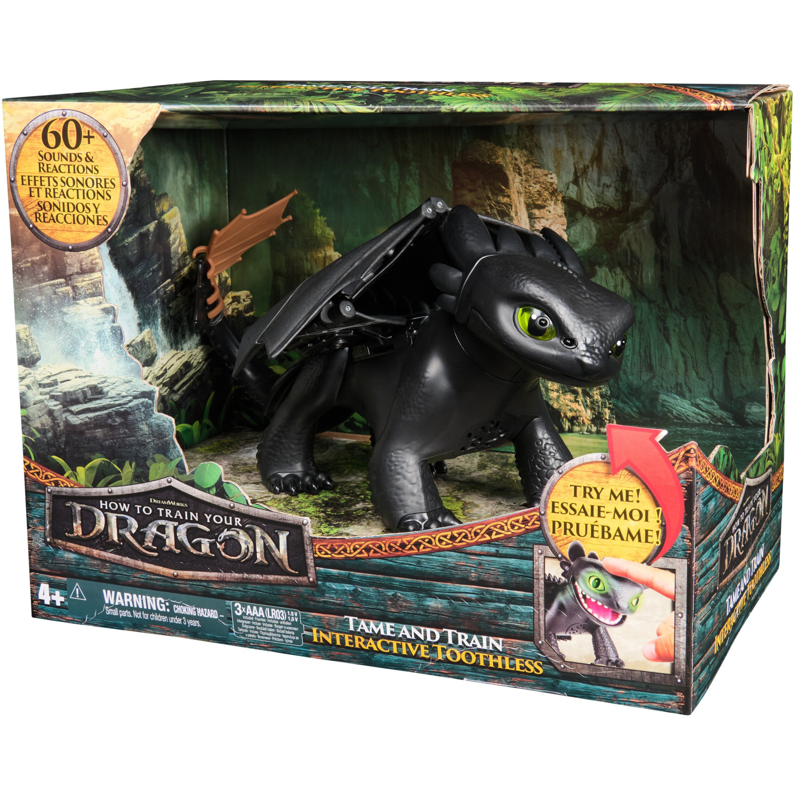 SPIN MASTER How to Train Your Dragon - Interaktív Toothless sárkány figura fény- és hangeffektekkel 6072728 (6072728)