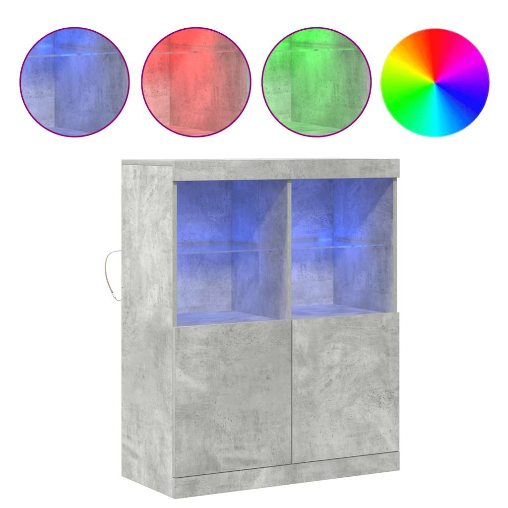 betonszürke szerelt fa tálalószekrény 81x37x100 cm (3318620)