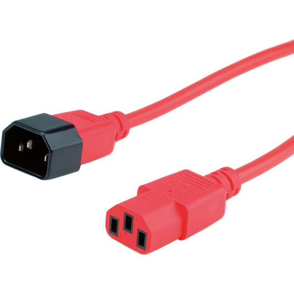 Kabel zasilający Value ROLINE Kabel zasilający C14 - C13, IEC 320, czerwony, 0,8 m