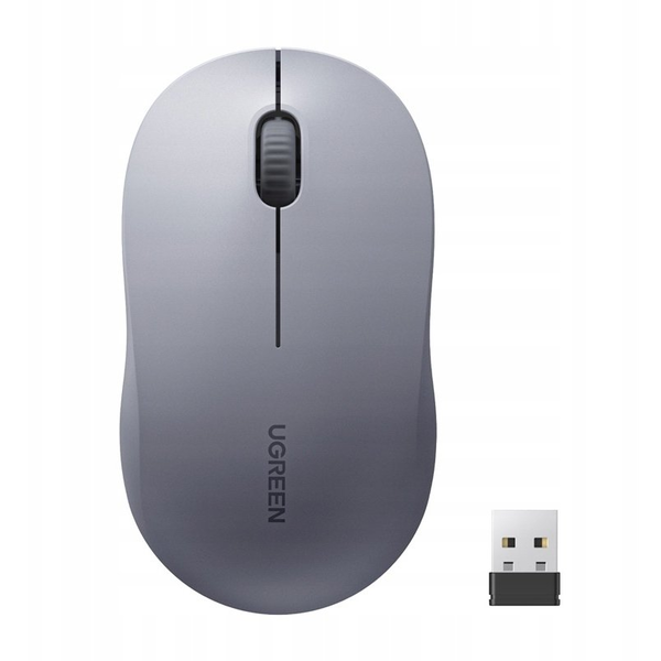 Ugreen M331 Bezdrátová Myš Bluetooth 5.4 2.4G DPI 4000 Tichá šedá
