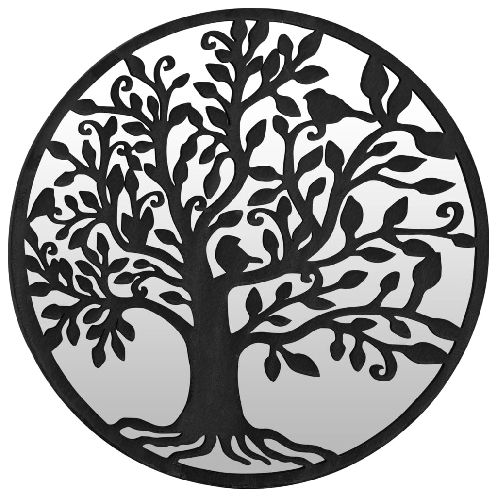 fekete kerek vas tükör beltéri használatra 40 x 2,5 cm (3093540)