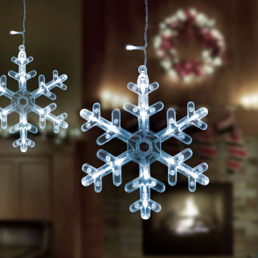 Family LED-es fényfüggöny hópehely 3 x 0,75 m 224 hidegfehér LED IP44 (58916) (fam58916)