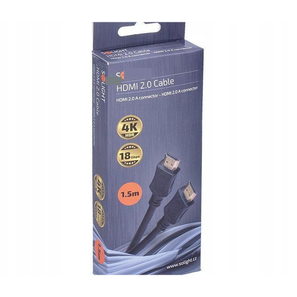 Solight HDMI kabel s Ethernetem, HDMI 2.0 A konektor - HDMI 2.0 A konektor, blistr, 1,5m