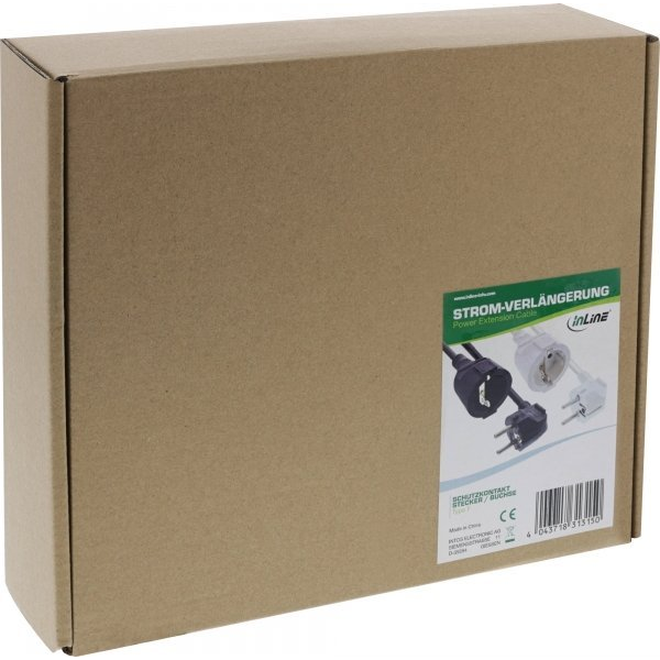 InLine 16410X elektromos elosztó 15 M 1 AC kimenet(ek) Beltéri Fekete (16410X)