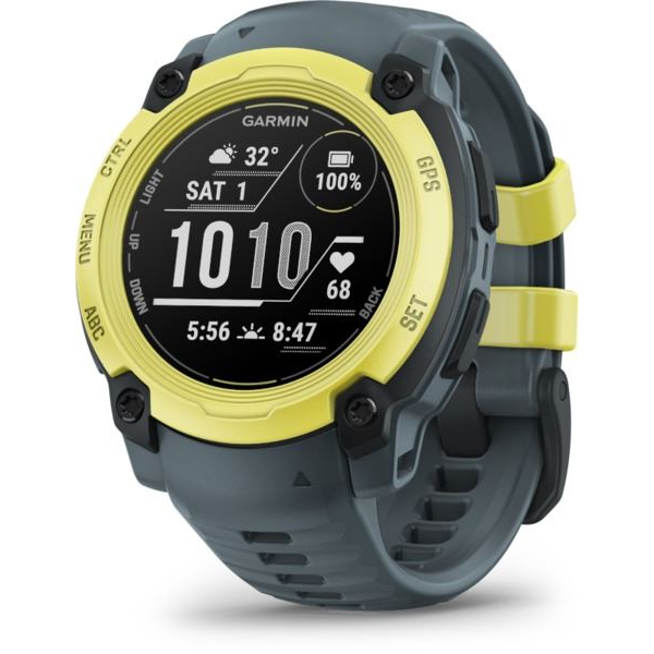 Ceas inteligent Garmin Instinct E 40 mm cu curea galbenă-gri