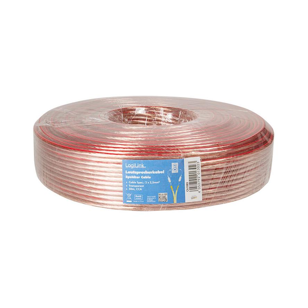 LogiLink CCA 2x0,25mm2 hangszóró kábel 50m átlátszó