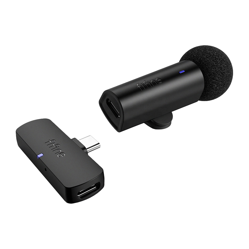 FIFINE M6 USB-C vezeték nélküli nyakkendő mikrofon fekete M6F